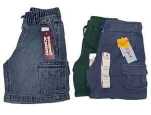 Cat & Jack Weekend Academy Shorts Lot Boys XS (4/5)  Cotton & Denim Cargo